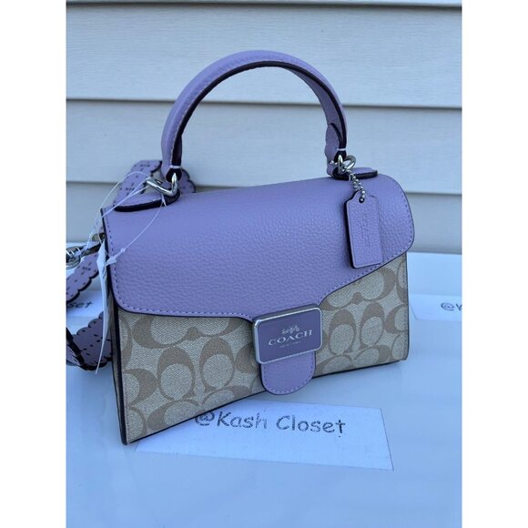 Coach satchel pepper top handle bag with crossbody strap in signature canvas - Picture 2 of 11